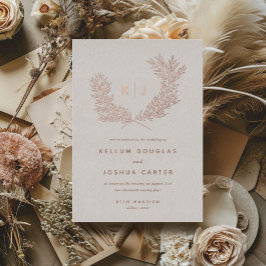 Roos Gold voor losse monogram bruiloft Folie Uitnodiging