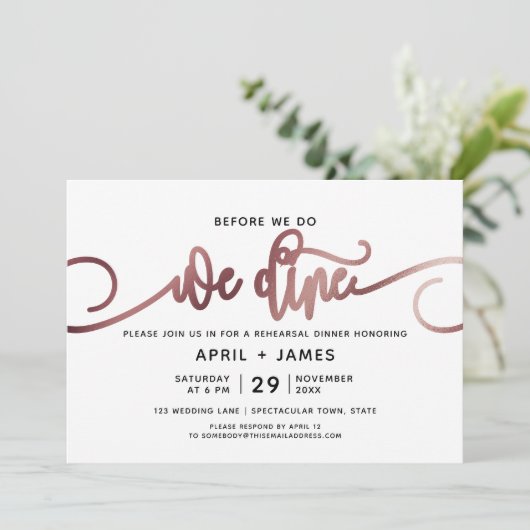 Roos Gold voor we een repetitief diner doen Kaart (Staand voorkant)