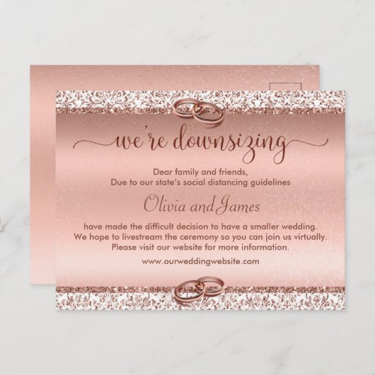 Roos Gold voor weddenschap met het neerslaan van T Aankondigingskaart (Voorkant / Achterkant)