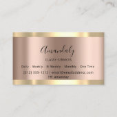 Roos Gold-vormig elegant professioneel modern Visitekaartje (Achterkant)