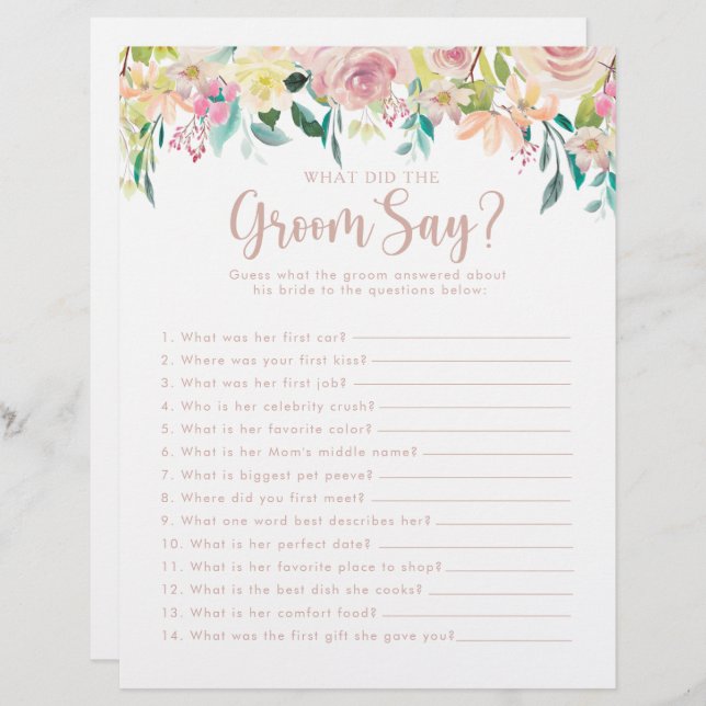 Roos Gold Vrijgezellenfeest Wat deed de Groom Say (Voorkant / Achterkant)