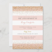 Roos Gold Vrouwen Verjaardagsuitnodiging Kaart (Voorkant)