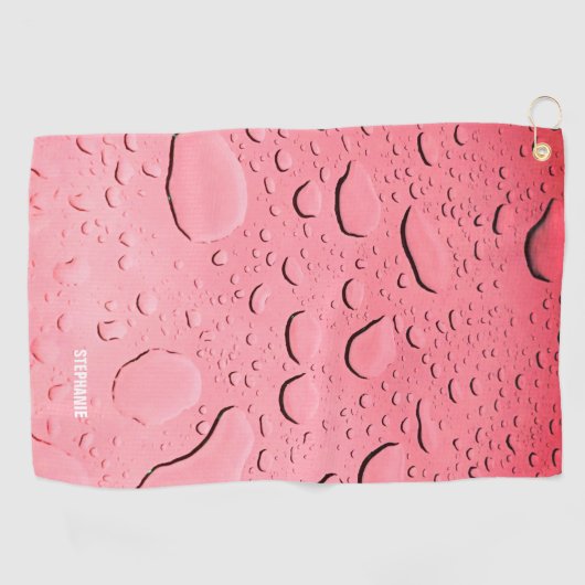 Roos Gold Water Daling Abstract Art Custom Name 20 Golfhanddoek (Horizontaal)