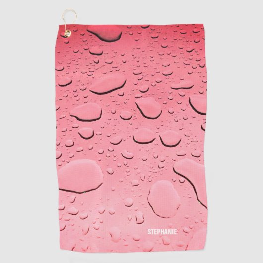 Roos Gold Water Daling Abstract Art Custom Name 20 Golfhanddoek (Voorkant)