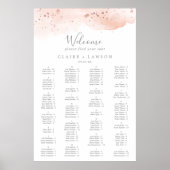 Roos Gold Waterverf - Alfabetische Zitschema Poster (Voorkant)