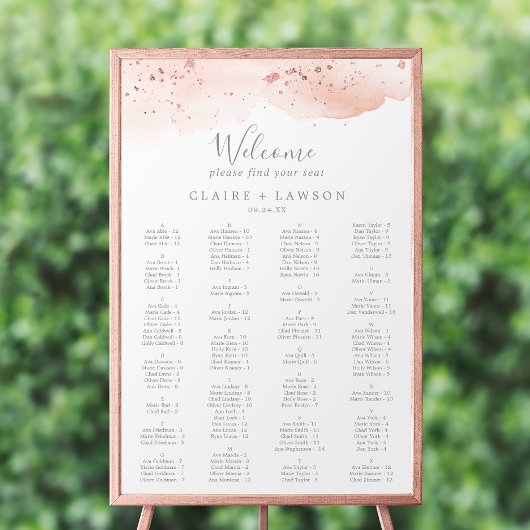 Roos Gold Waterverf - Alfabetische Zitschema Poster