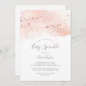 Roos Gold Waterverf Baby Kaart (Voorkant / Achterkant)