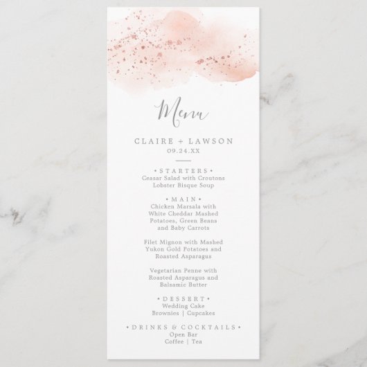 Roos Gold Waterverf Bindmenu Menu (Voorkant)