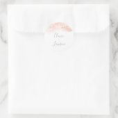 Roos Gold Waterverf Bride en Groom Name Sticker (Tas)