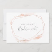 Roos Gold Waterverf Bridesmaid proposal Kaart (Voorkant)