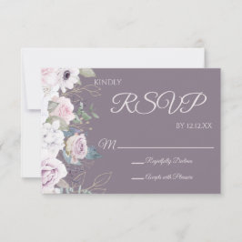 Roos Gold Waterverf Floral RSVP-kaart RSVP Kaartje
