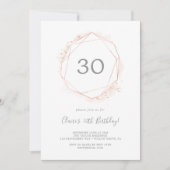 Roos Gold Waterverf Geometric 30th Birthday Party Kaart (Voorkant)