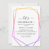 Roos Gold Waterverf Geometric Let's Celebrate Kaart (Voorkant)