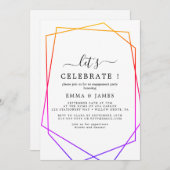 Roos Gold Waterverf Geometric Let's Celebrate Kaart (Voorkant / Achterkant)