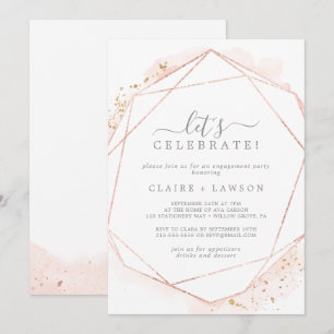 Roos Gold Waterverf Geometric Let's Celebrate Kaart