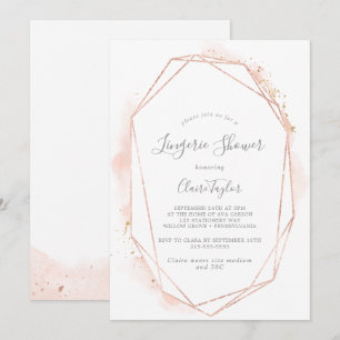 Roos Gold Waterverf Geometric Lingerie Shower Kaart