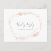 Roos Gold Waterverf Geometric Song Request RSVP Uitnodiging Briefkaart (Voorkant)