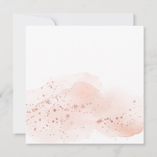 Roos Gold Waterverf Geometric Square Wedding Kaart (Achterkant)