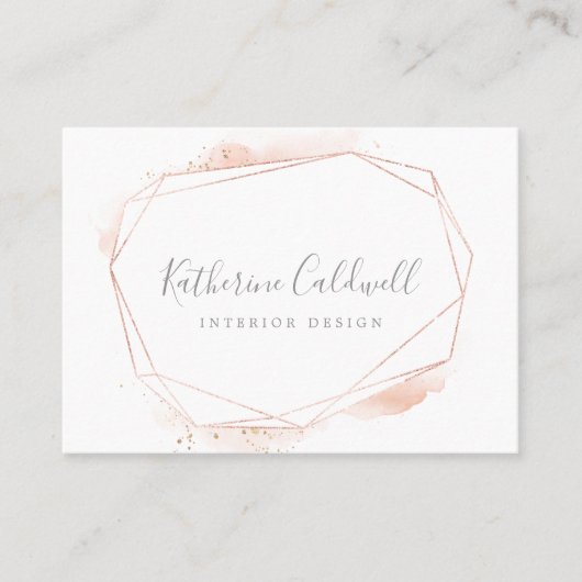 Roos Gold Waterverf Geometrisch Visitekaartje (Voorkant)