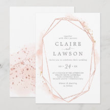 Roos Gold Waterverf Geometrische Casual bruiloft