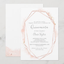 Roos Gold Waterverf Geometrische Quinceañera