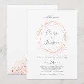 Roos Gold Waterverf Geometrische reuzenweduwen Kaart (Voorkant / Achterkant)