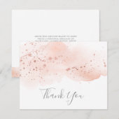 Roos Gold Waterverf Hartelijk dank Bedankkaart (Voorkant / Achterkant)