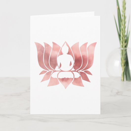 Roos Gold Waterverf Textuur Boeddha Meditation Zen Kaart (Voorkant)