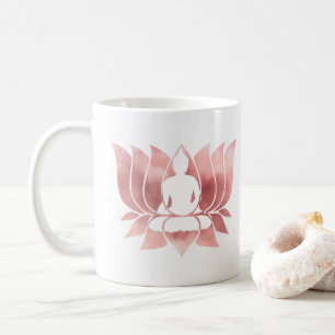 Roos Gold Waterverf Textuur Boeddha Meditation Zen Koffiemok
