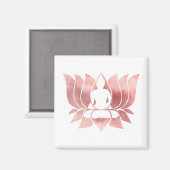 Roos Gold Waterverf Textuur Boeddha Meditation Zen Magneet (Voorkant / Achterkant)
