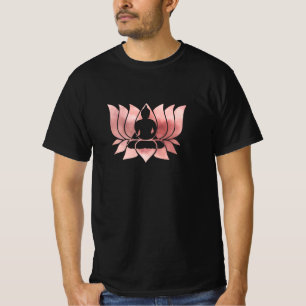 Roos Gold Waterverf Textuur Boeddha Meditation Zen T-shirt
