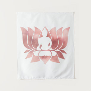 Roos Gold Waterverf Textuur Boeddha Meditation Zen Wandkleed