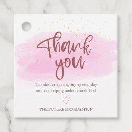 Roos Gold Waterverf Vrijgezellenfeest Hartelijk da Bedankjes Labels