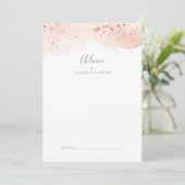 Roos Gold Waterverf Wedding Advieskaart (Staand voorkant)