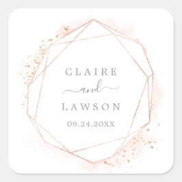 Roos Gold Waterverf Wedding Envelope zegels