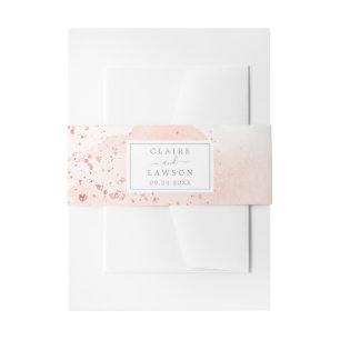 Roos Gold Waterverf Wedding Uitnodigingen Wikkel