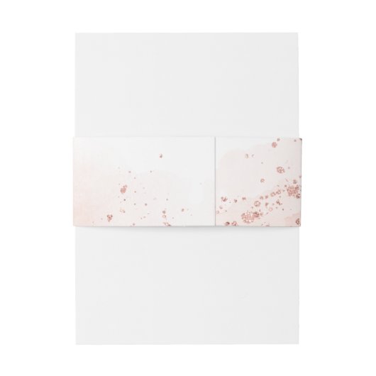 Roos Gold Waterverf Wedding Uitnodigingen Wikkel (Achterkant Voorbeeld)