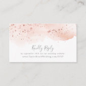 Roos Gold Waterverf Wedding Website RSVP Informatiekaartje (Voorkant)