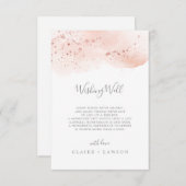 Roos Gold Waterverf Wedding Wishing Well Kaart (Voorkant / Achterkant)