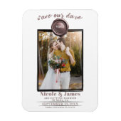 Roos Gold Wax Seal Foto Bruiloft Save the Date Magneet (Verticaal)