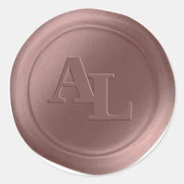 Roos Gold Wax Seal Monogram Bruiloft Stickers