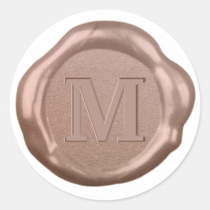 Roos Gold Wax seal Sticker monogram,
