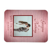 Roos Gold Weddenfoto Aangepast sparen op datum Magneet (Horizontaal)