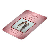 Roos Gold Weddenfoto Aangepast sparen op datum Magneet (Linkerzijde)