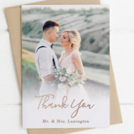 Roos Gold Weddenfoto Foto: Hartelijk dank Folie Uitnodiging