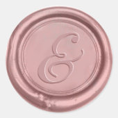 Roos Gold Wedding Ampersand Wax Seal Ronde Sticker (Voorkant)