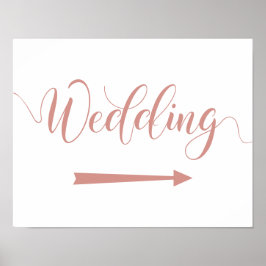 Roos Gold Wedding Arrow Teken Rechts Poster