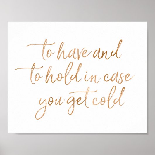 Roos Gold Wedding Blankets 8x10 Sign Poster (Voorkant)