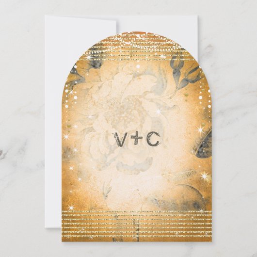 Roos Gold Wedding Chalkboard onder de sterren Kaart (Achterkant)