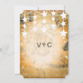 Roos Gold Wedding Chalkboard onder de sterren Kaart (Achterkant)